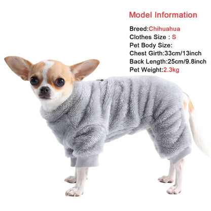 Winter Warm Pet Clothes Soft Flannel Dog Jumpsuit Puppy Cats Four Legs Jacket Coat for Small Medium Dogs Chihuahua Yorkie Outfit Beauty World Shop
