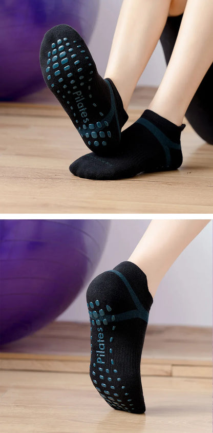 Yoga Socks Men Women Professional Silicone Non-slip Pilates Socks Large Size Indoor Floor Gym Fitness Cotton Dance Sports Socks Beauty World Shop