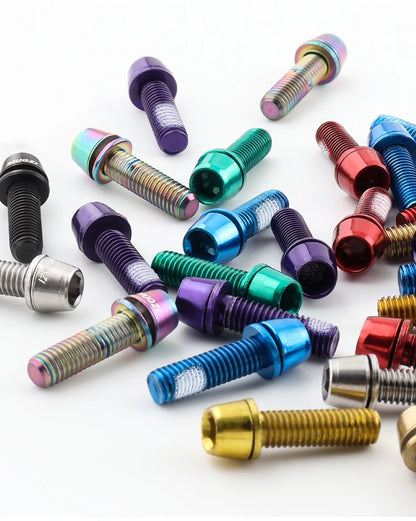 MUQZI 6pcs Stem Bolts M5x17mm Bicycle Handlebar Stem Screw With Washer MTB Road Bike Stem Riser Screw Beauty World Shop