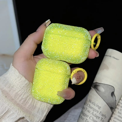 For Airpods 4 3 2 1 Glitter Rhinestone Case Bling Matte Protective Funda For Airpods Pro 2 Bluetooth Earphone Bag