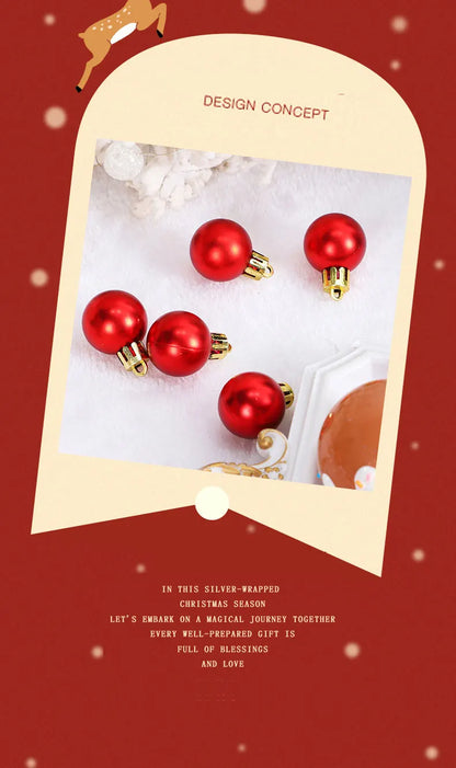 Christmas decoration: 42 exquisite painted Christmas balls in magenta, green, and gold, Christmas tree pendant set Beauty World Shop