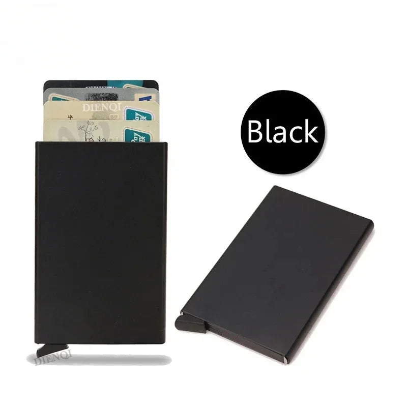 Small and Practical Pop Up Minimalist Smart Wallet Thin Slim RFID Credit Card Holder for Men Women Metal Purse Mini Wallets Beauty World Shop