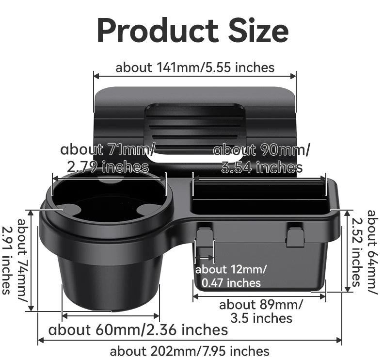Car Cup Stand Phone Holder Mount Tray Side Door Window Storage Barrel Pocket Hanging Storage Rack with Auto Interior Accessories Beauty World Shop