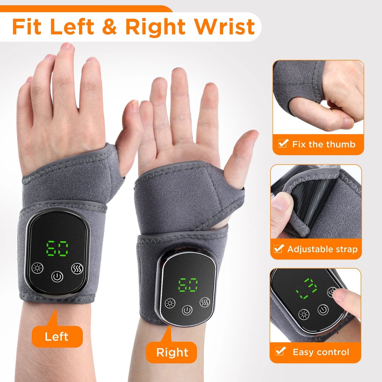 Cordless Heating Ankle Wrist Brace Vibration Massager Electric Hot Compress Massage Ankle Guard Wristband Hand Foot Protector Beauty World Shop