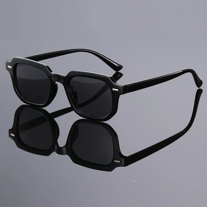 1Pc Men's Fashion Glasses New Trendy Square Frame Retro Rivet Y2K Music Festival Cool Street Style Decoration Suitable for Daily Beauty World Shop