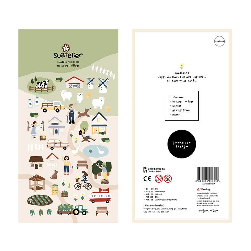 Korean Import Suatelier Travel Home Life Study Friend Stickers Scrapbooking Diy Journaling Diary Stationery Sticker School Gift Beauty World Shop