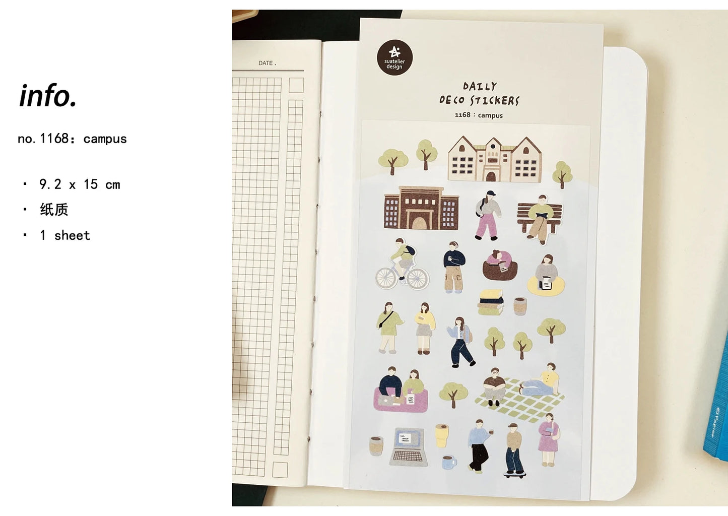 Korean Import Suatelier Travel Home Life Study Friend Stickers Scrapbooking Diy Journaling Diary Stationery Sticker School Gift Beauty World Shop