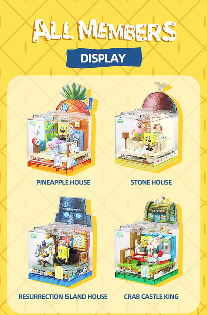 Spongebob Building Blocks Patrick Star Krusty Krab Squidward Tentacles Room Model Bricks Set Desktop Ornaments Kids Toys Gifts Beauty World Shop