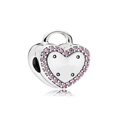2025 Hot selling 925 Silver Pink Bird Moon Pendant Suitable for European Bracelets DIY Accessories Women's Charm Jewelry Gifts Beauty World Shop