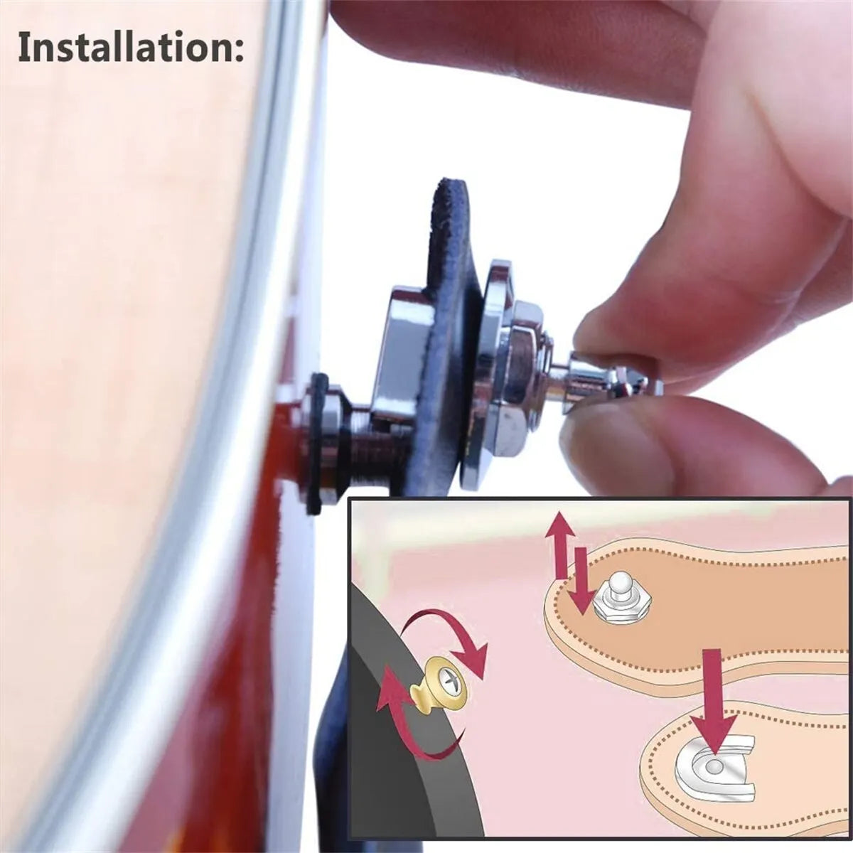 Guitar Strap Buttons Pins 1/2PCS 3 Color For Choose Premium Guitar Strap Locks Metal Security Strap Buttons Metal End Pins Beauty World Shop