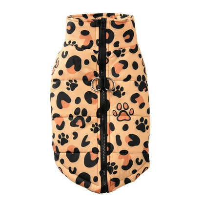 Dog Jacket Winter Warm Clothes For Small Medium Dogs Cats Leopard Print Pet Puppy Coat With D-ring Chihuahua Yorkie Pug Outfits
