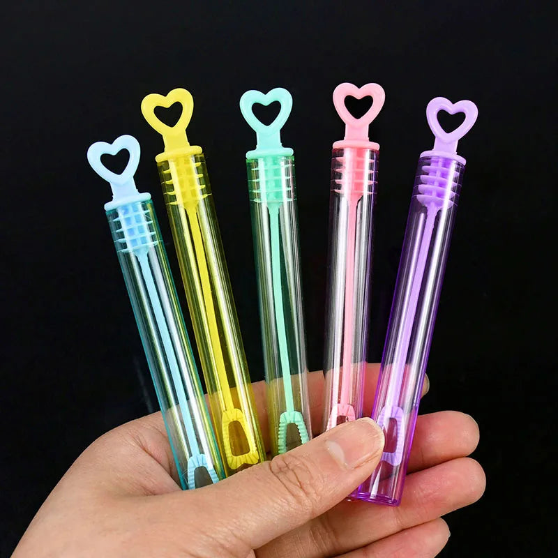 10-50pcs Colorful Bubble Soap Bottle Heart Wand Empty Tube Kids Birthday Party Favors Pinata Filler Toys Wedding Gifts for Guest Beauty World Shop