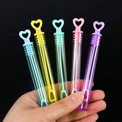 10-50pcs Colorful Bubble Soap Bottle Heart Wand Empty Tube Kids Birthday Party Favors Pinata Filler Toys Wedding Gifts for Guest Beauty World Shop