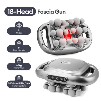 42-Heads Fascia Gun High-Frequency Vibration Body Massage Gun Back and Waist Massager Neck Shoulder Massager Muscle masajeador Beauty World Shop