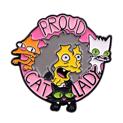 Cat Lady Enamel Pin Badges on Backpack Women's Brooches Hat Collar Lapel Pins Cartoon Jewelry Cosplay Accessories Toys Gifts Beauty World Shop