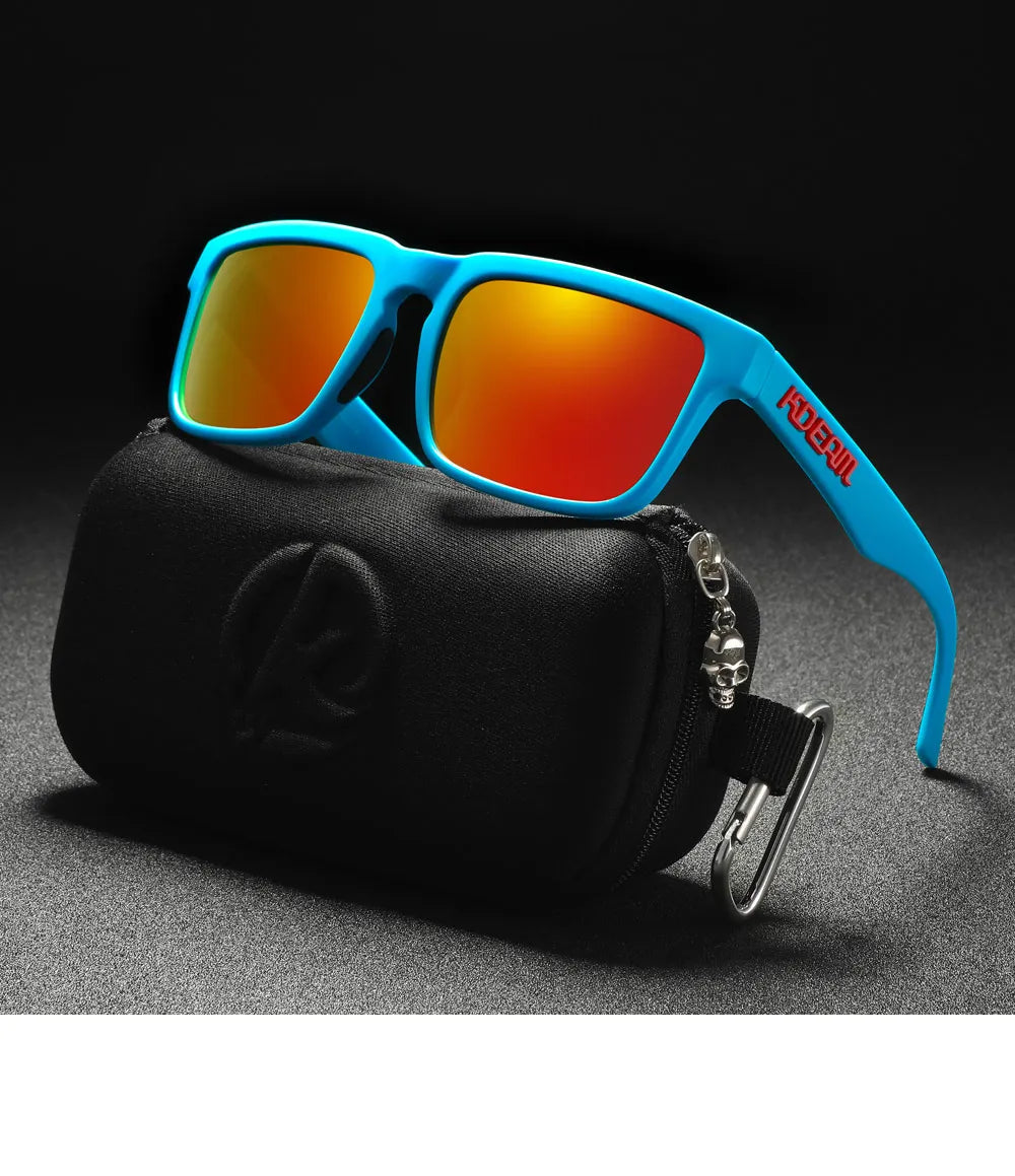 KDEAM Men's Polarized Sunglasses Square Casual Outdoors Sun Glasses Women Unisex Sunglass For Couple With Zipper Case Beauty World Shop