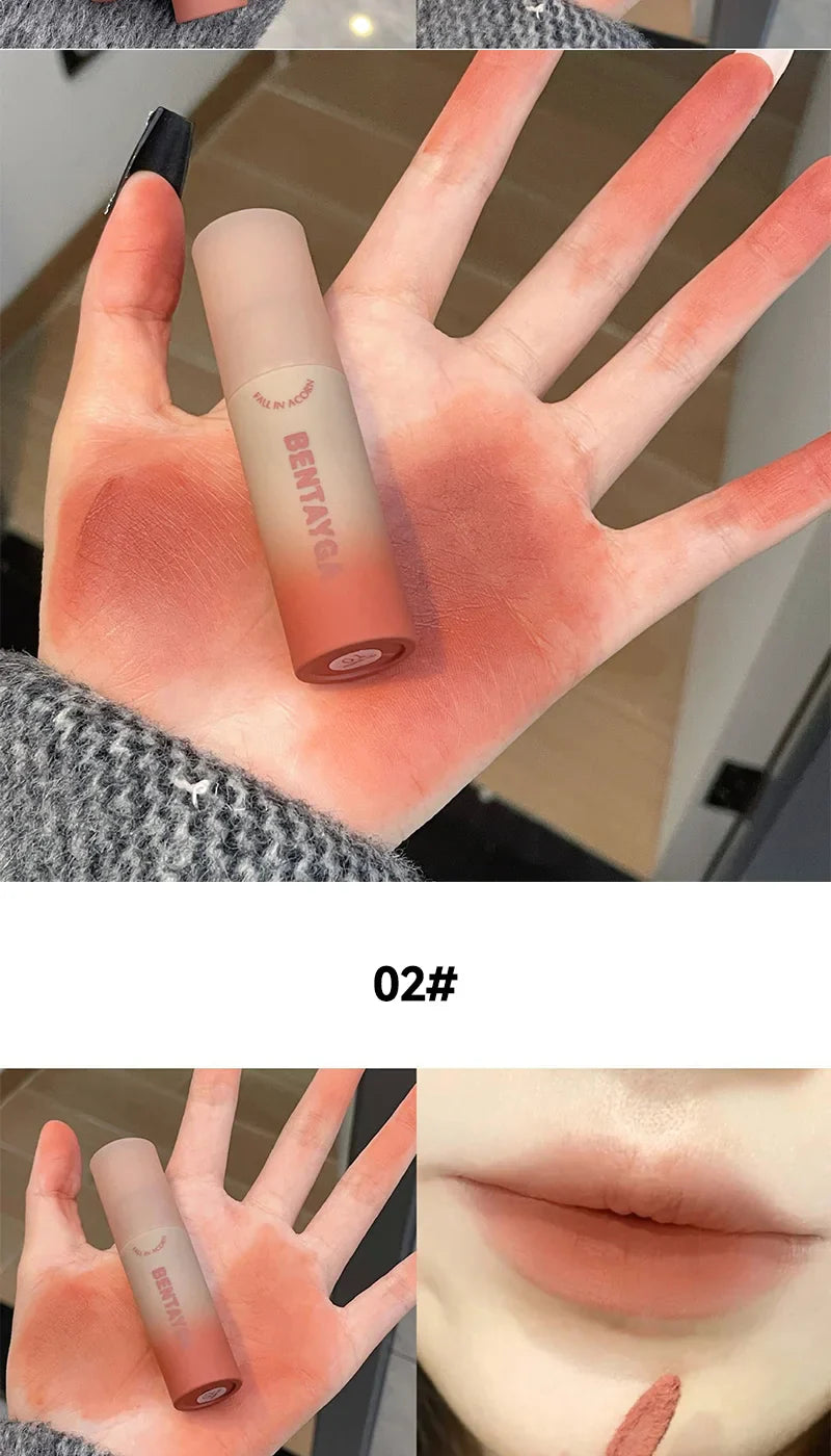 BENTAYGA Autumn Velvet Lip Mud — Matte Finish, Skin-Tone Enhancing Lip Tint, Versatile Nude Makeup, Budget-Friendly for Students Beauty Trend Shop