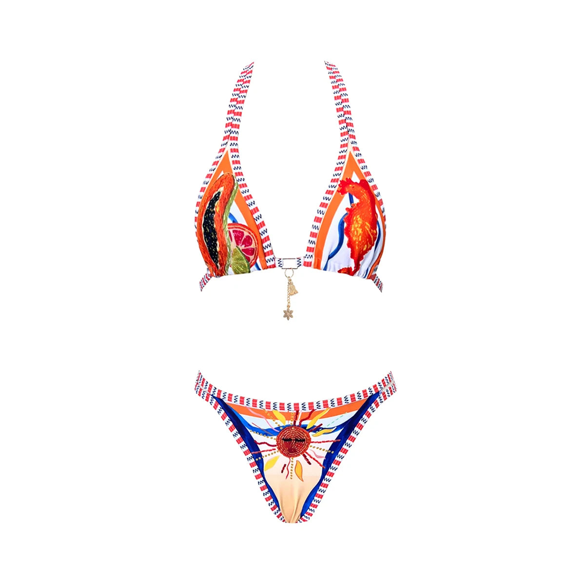 2026 New High Quality Elegant One Piece Swimsuit And Skirt Print Deep-V Lace-up Women Bikini Set Swimwear Party Bathing Suit Beauty World Shop