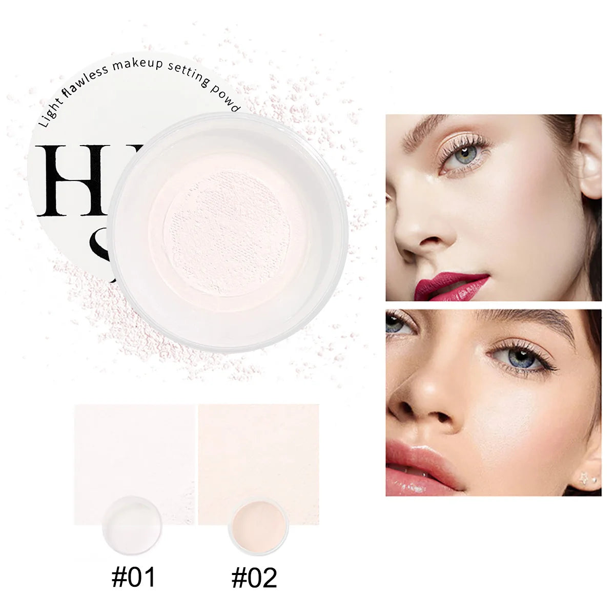 Light, flawless and transparent makeup setting powder,waterproof and easy to take off, natural makeup holding and setting powder Beauty World Shop