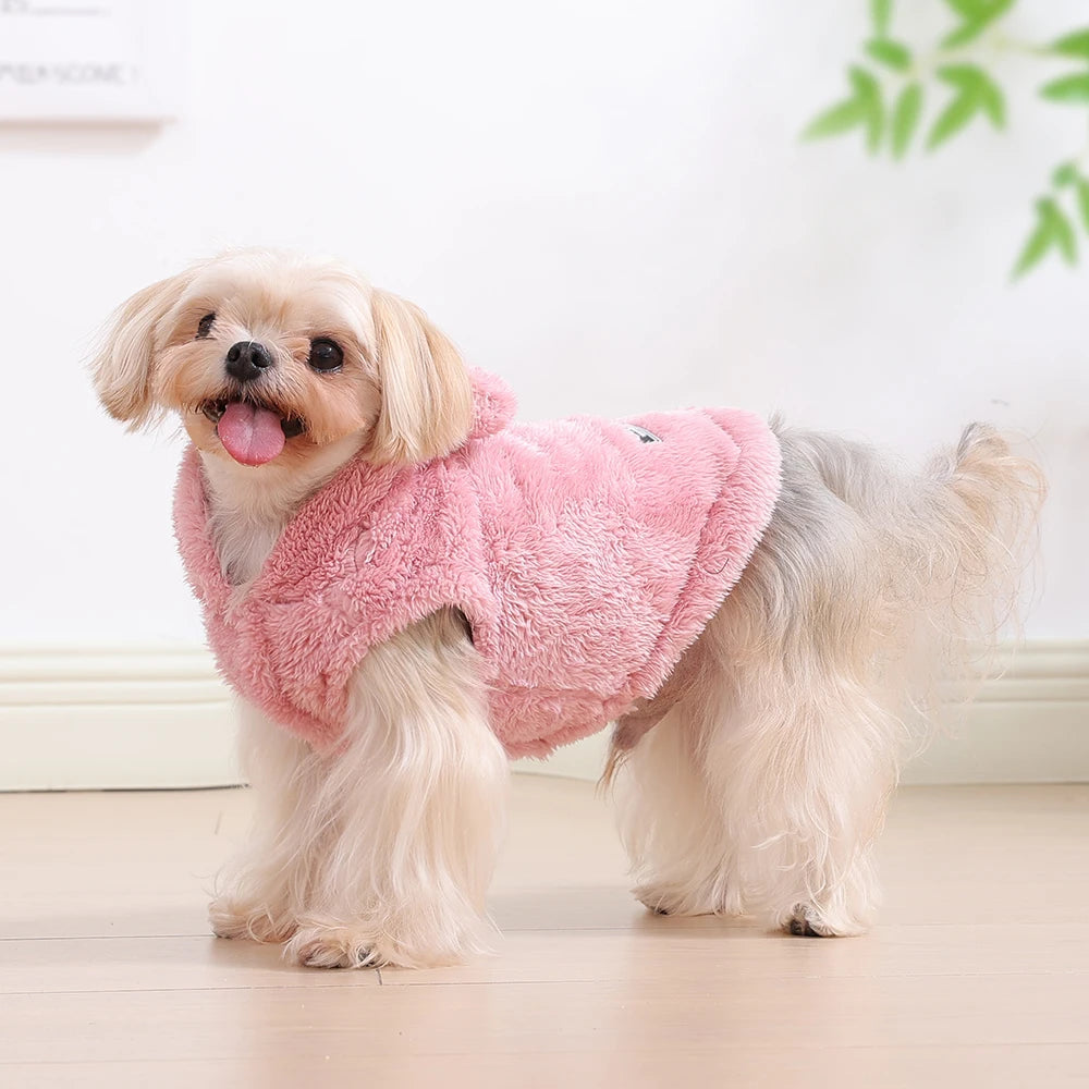 Autumn Winter Dog Clothes For Small Medium Dogs Warm Plush Rabbit Ears Pet Coat Cute Soft Puppy Sphynx Cat Chihuahua Costume
