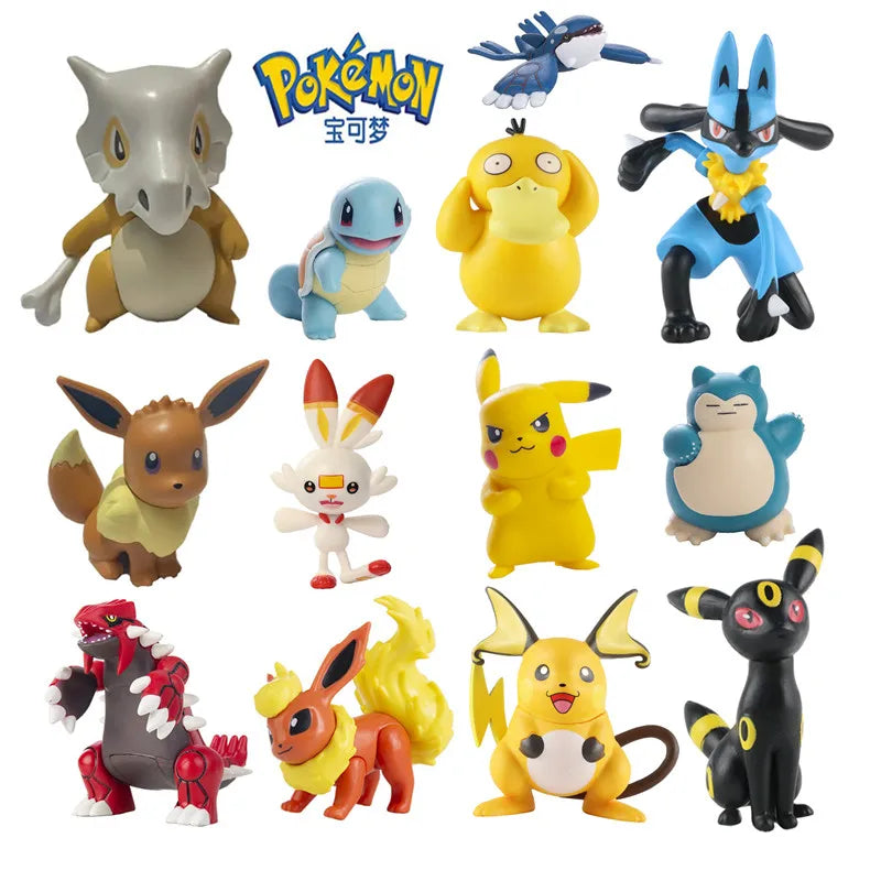 New Pokemon Cartoons Movie Anime Figure Pikachu Gengar Mewtwo  Gurado Pocket Monster Figures  Action Model Toy Christmas Gifts Beauty World Shop