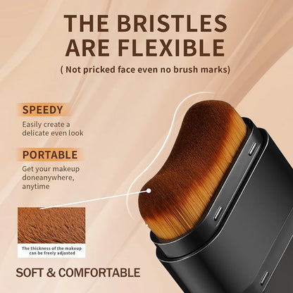 Dual-Head Foundation Stick | Built-in Brush, One-Step Application & Touch-Up, Lightweight & Long-Lasting, No Cakey Beauty World Shop