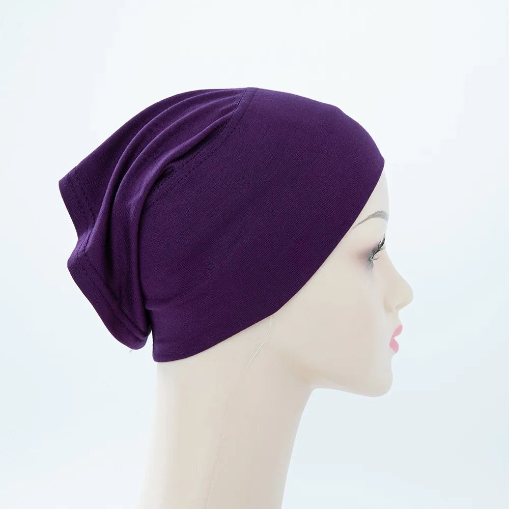 56colors Fashion Women Inner Hijab Tube Muslim Cap Bonnet Plain Islamic Underscarf Bamboo Jersey Undercaps Beauty World Shop