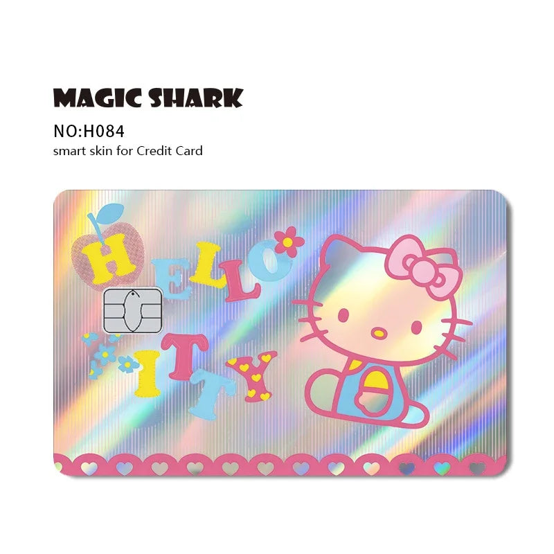 Hot Sale Hello Kitty Kuromi Holographic Laser Shinny Film Skin Cover Sticker for Debit Credit Card Bank Card Beauty World Shop