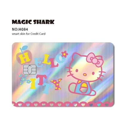 Hot Sale Hello Kitty Kuromi Holographic Laser Shinny Film Skin Cover Sticker for Debit Credit Card Bank Card Beauty World Shop