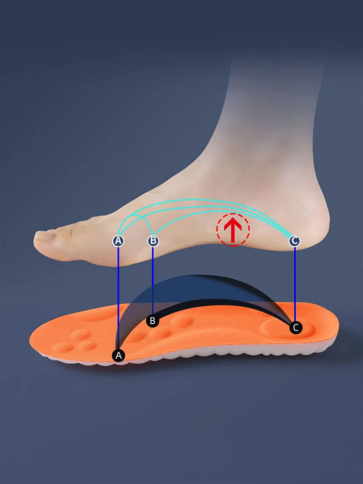 1/2/4pairs Latex Sport Insoles Soft High Elasticity Shoe Pads Orthotic Breathable Shock Absorption Cushion Arch Support Insole Beauty World Shop