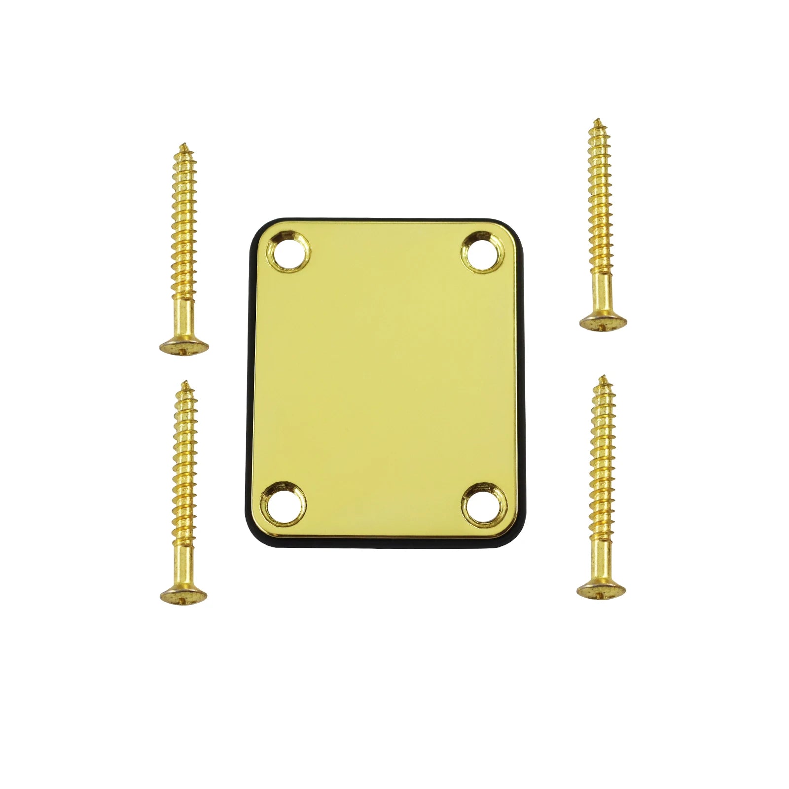 1Set  Bass Guitar Neck Plate,Electric Guitar Neck Joint Connecting Strengthen Plate with Plastic Back Plate & Mounting Screws Beauty World Shop