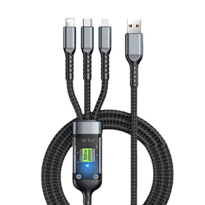 3 In 1 100w Transparent Fast Charging Cable Type C Usb Micro For Huawei OPPO Vivo Samsung Xiaomi Pilot Lamp Charger Usb C 6A Beauty World Shop