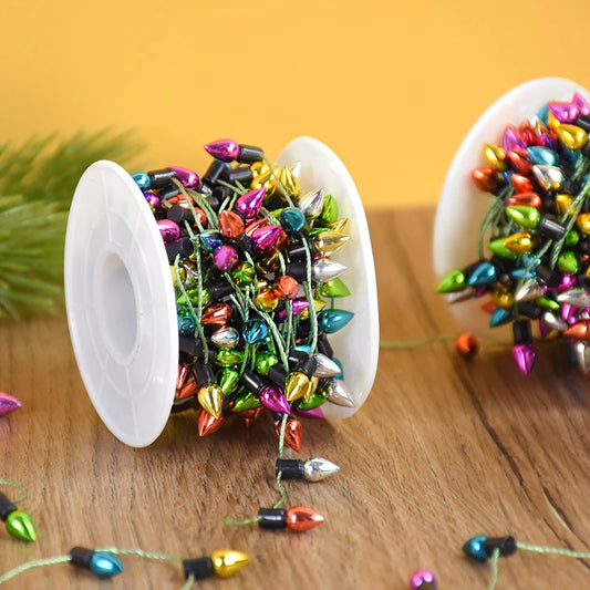 5M/roll Colorful Bulbs String Garland Christmas Home Decorations Xmas Tree Ornaments Navidad New Year Gift DIY Dollhouse Not LED Beauty World Shop