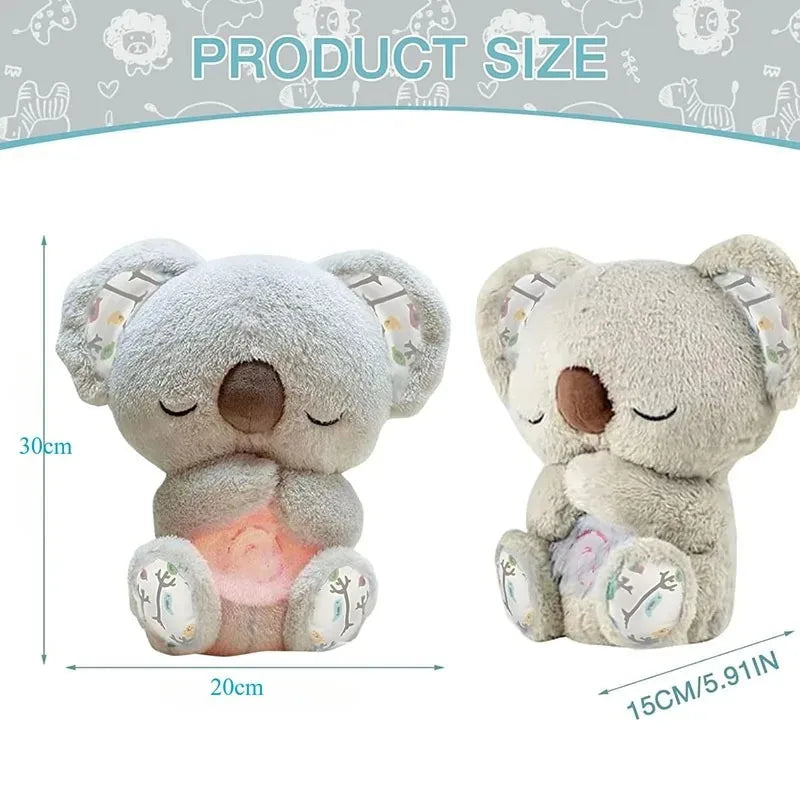 *Cuddly Koala Plush Sleep Aid with Soft Glow Night Light Calming Music and Simulated Breathing Comforting Bedtime Comfort Toys Beauty World Shop