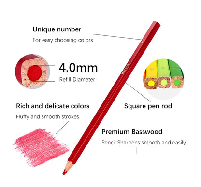 Brutfuner 48/72/120/150/160/180Colors Pencils Professional Oil Wood Soft Watercolor Pencil For School Draw Sketch Art Supplies Beauty World Shop