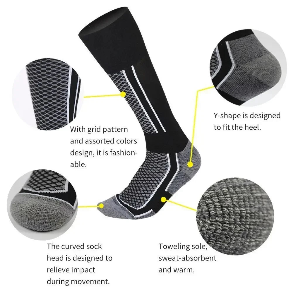 1 Pair Winter Warm Thickening Ski Stockings Hiking Socks For Women Men Children Anti-Cold Outdoor High Sports Stockings Beauty World Shop