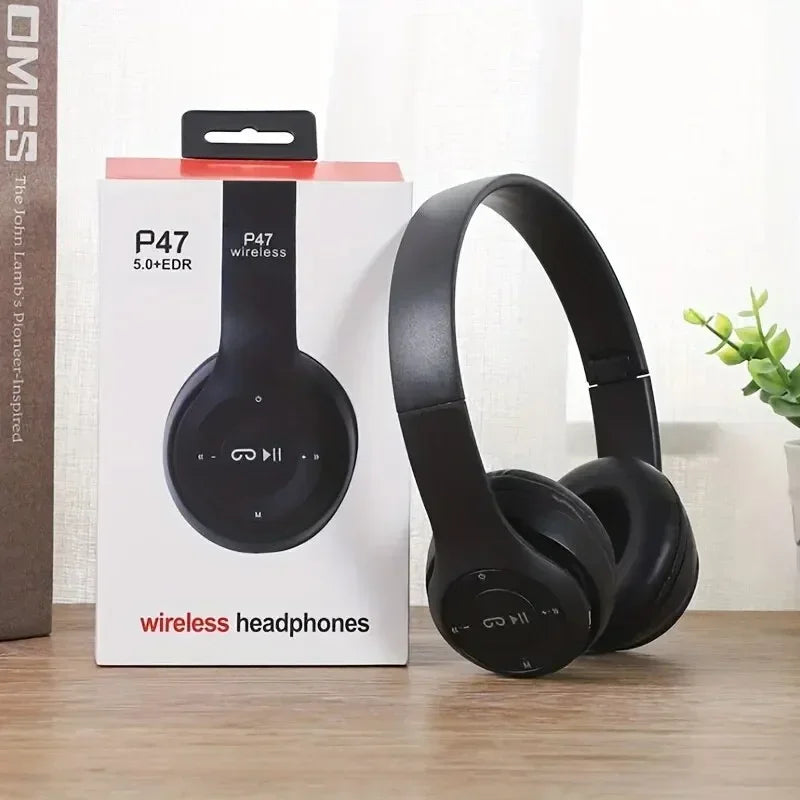 Bluetooth 50 Wireless Headphones Foldable HIFI Stereo Bass with Mic USB Adapter for iPhone Gaming Beauty World Shop