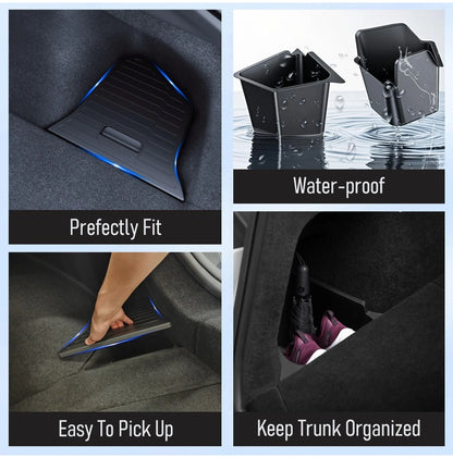 USVOTOV Trunk Organizer for Tesla Model Y Juniper Launch Refresh 2025 Rear Trunk Storage Bins Side Box Organiser TPE Accessories Beauty World Shop
