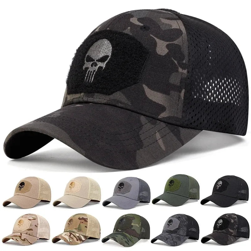 2025 NEW Skull Embroidered Top with Patch Breathable Baseball Caps Spring and Autumn Outdoor Adjustable Casual Hat Sunscreen Hat Beauty World Shop