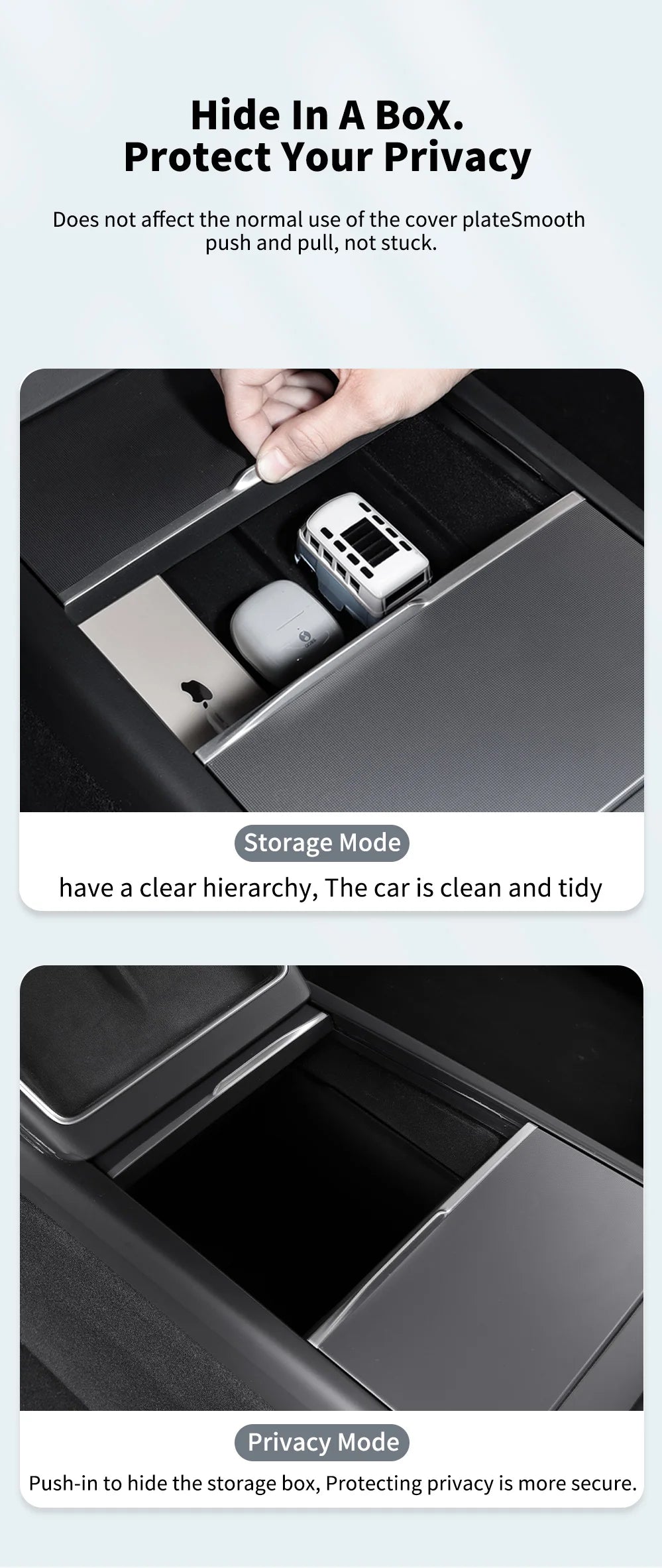 YZ For Tesla Model 3 Highland 2024 Model Y juniper 2025 Storage Box Center Armrest Hidden Box Cup Holder Organizer Accessories Beauty World Shop