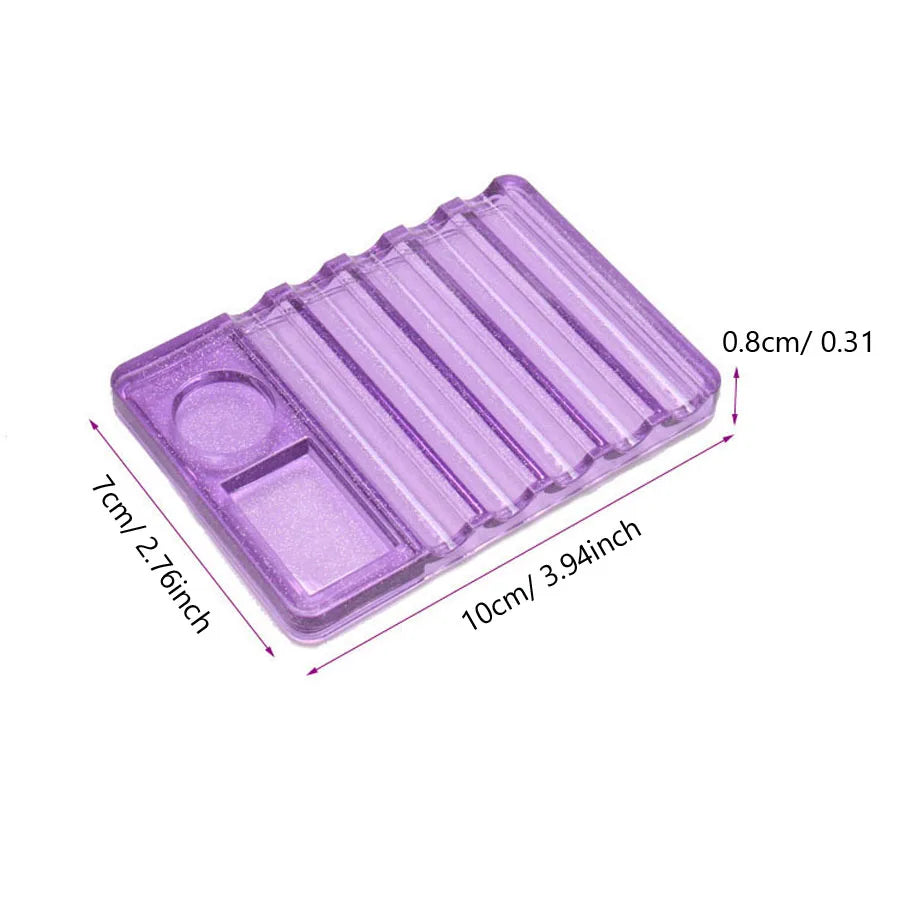 Acrylic Multi-purpose Nail Art Pen Holder, 5-Compartment Brush Stand with Color Palette, Organize and Display Tool Beauty World Shop