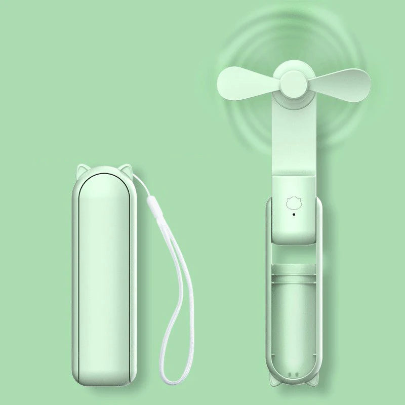 Portable Mini Fan, USB Rechargeable, 3-speed Adjustable, Foldable Handheld Fan, Suitable for Women, Travel, Outdoor Use Beauty World Shop