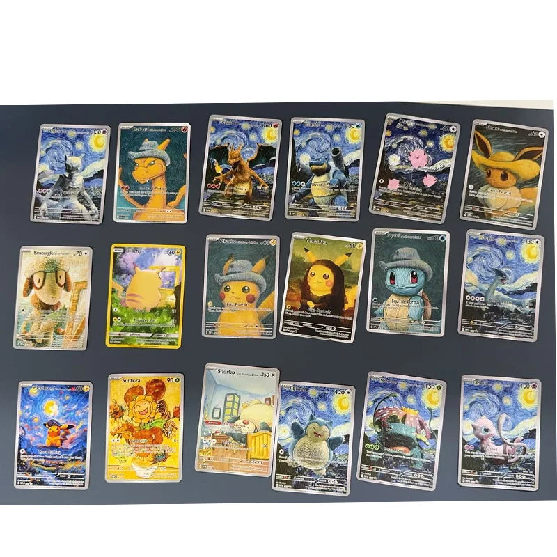 18Pcs/set Diy Pokemon Pocket Van GoghSelf Control Collect Signature Trading Flash Card Anime Cartoon Gift Beauty World Shop