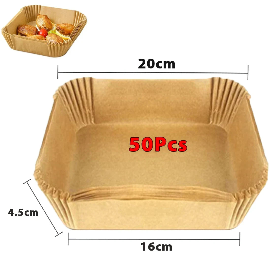 50/100Pcs Air Fryer Disposable Paper Non-Stick Airfryer Baking Papers Round Air-Fryer Paper Liners Paper Kitchen Accessories Beauty World Shop