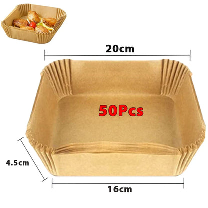 50/100Pcs Air Fryer Disposable Paper Non-Stick Airfryer Baking Papers Round Air-Fryer Paper Liners Paper Kitchen Accessories Beauty World Shop