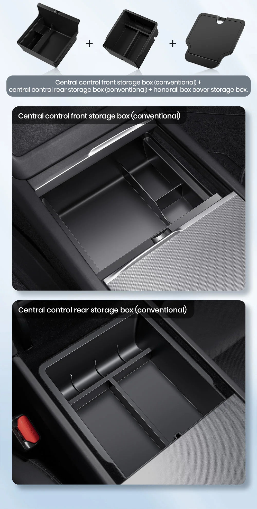 YZ For Tesla Highland Model 3 Y Juniper Center Armrest Hidden Box Holder Console Organizer Car Storage Box  Accessories Beauty World Shop