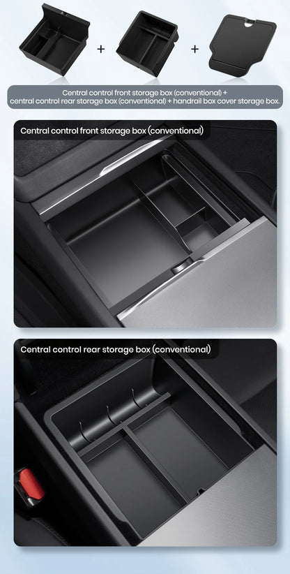 YZ For Tesla Highland Model 3 Y Juniper Center Armrest Hidden Box Holder Console Organizer Car Storage Box  Accessories Beauty World Shop