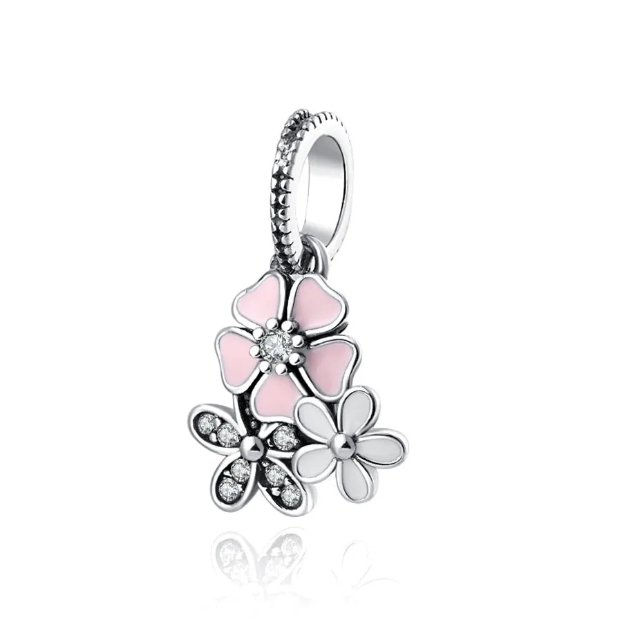 2025 Hot selling 925 Silver Pink Bird Moon Pendant Suitable for European Bracelets DIY Accessories Women's Charm Jewelry Gifts Beauty World Shop