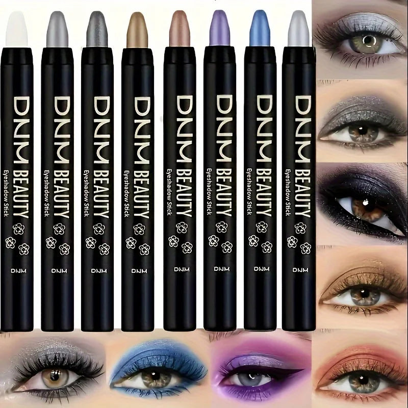 Shimmery Monochrome Eyeshadow Pencil - Waterproof, LongLasting Eye Makeup in Black, Blue, Pink, Purple, Fair - 9 ColorGlitter Ey Beauty Trend Shop