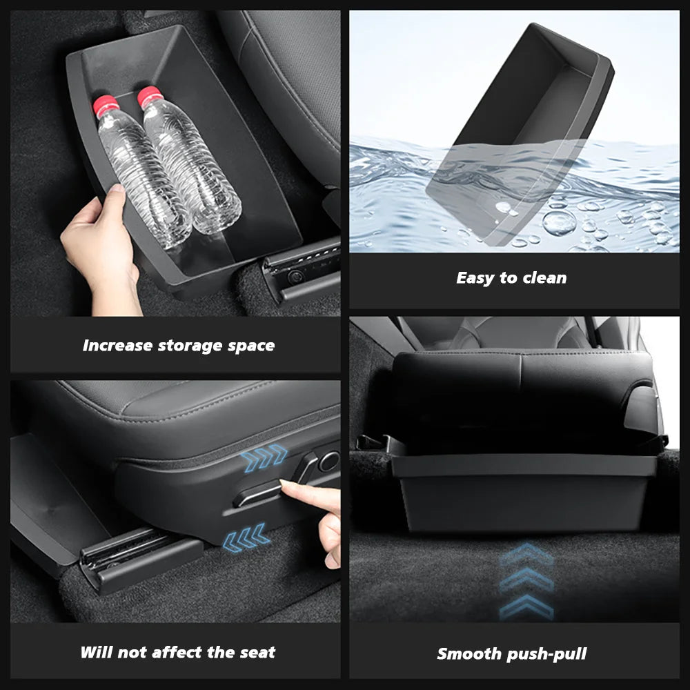 For Tesla New Model Y 2025 Launch Juniper Front Seats Under Seat drawer TPE Storage Box Beauty World Shop